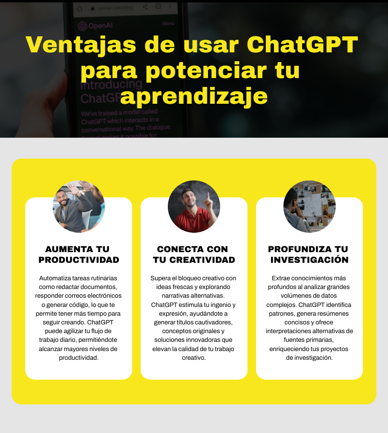 Ventajas ChatGPT Aprendizaje